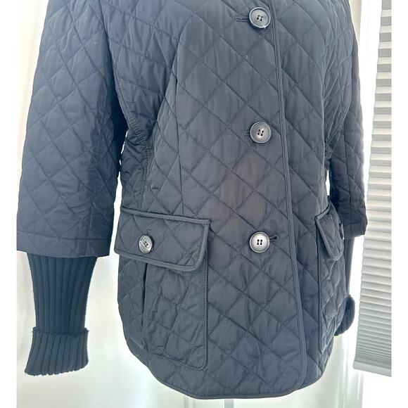Lafayette 148 Black Quilted Lightweight Puffer Jacket Coat Sz 8 / Medium - Picture 3 of 7